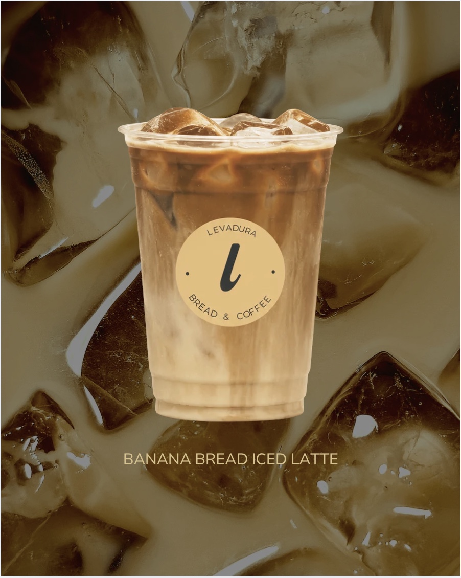 Levadura banana bread iced latte